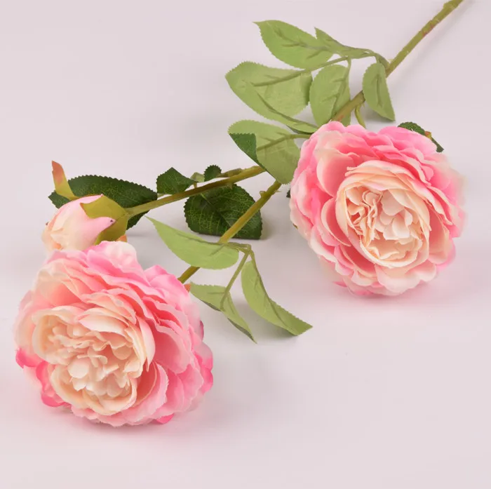 3 пионы, искусственные цветы Западная Роза свадебное украшение искусственное цветы Западная роза Искусственные цветы Западный пион