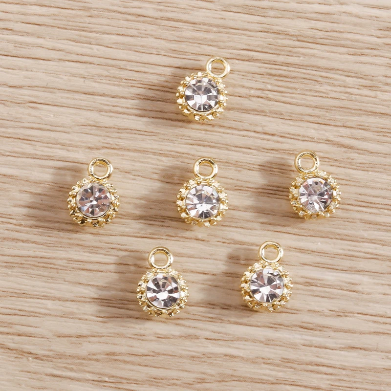 8 Stück 4 x 7 mm glänzende Kristall-Mini-Charms-Anhänger für die Herstellung von Halsketten, Ohrringen, Armbändern, handgefertigten Schmuck, Basteldekorationen – Detail 2