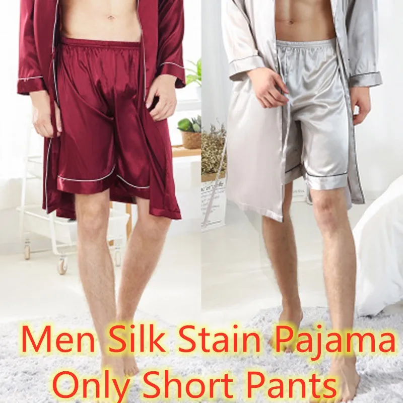 Men's Satin Sleep Bottoms Men's Silk Pajamas Pants For Men Summer Short