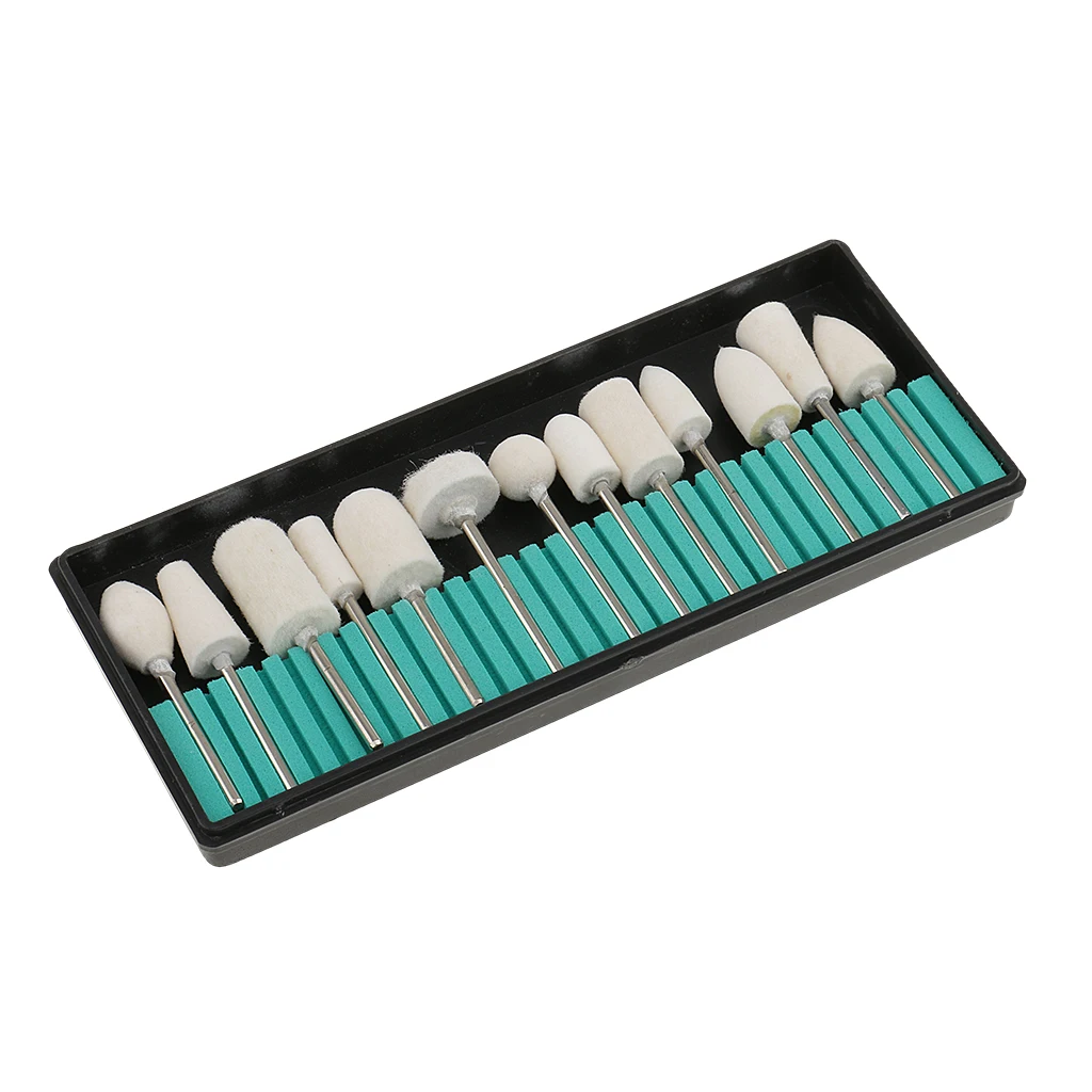 Professional 13 Styles Wool Nail Drill Bits Set DIY Nail Art Manicure Pedicure Grinding Head Tool for Nail Polish Machine