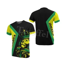 Tessffel – t shirt manches courtes pour hommes et femmes, Streetwear, estival et à la mode, avec emblème de Lion de la jamaïque, imprimé en 3D, Style 18