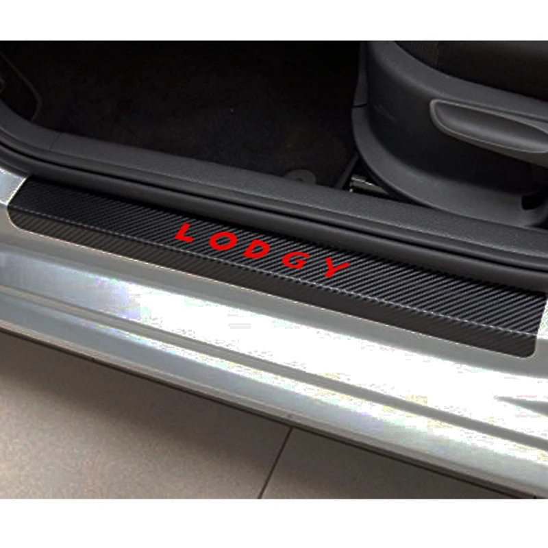 Виниловая наклейка на машину из углеродного волокна, защитная наклейка на порог двери, автомобильный аксессуар наклейка для renault dacia Lodgy