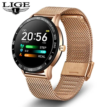 

LIGE Smart Fitness Watch Waterproof Health Smart Watch Heart Rate Blood Pressure Monitor Pedometer for Android ios Sports Watch