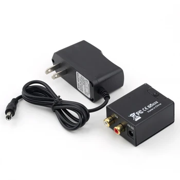 

Digital Optical Coaxial Toslink to Analog RCA L/R Audio Converter Converts Black Digital to Analog Audio Converter