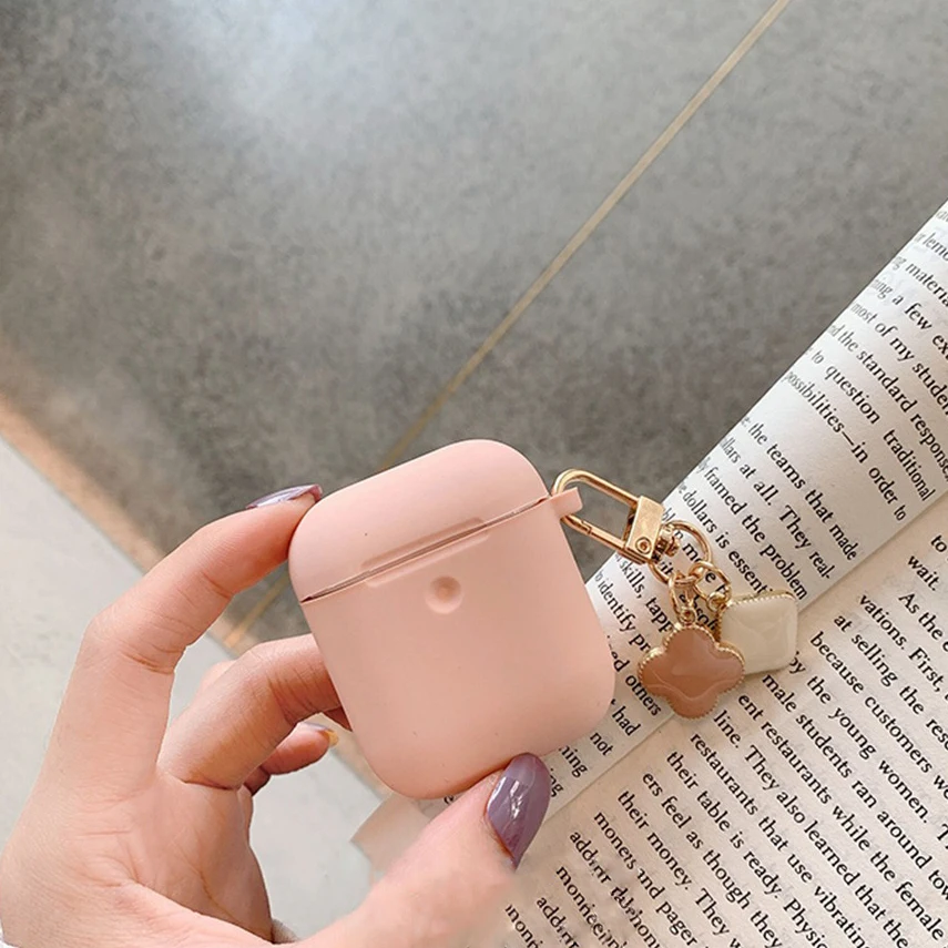 Чехол Fundas для AirPods 1 2 Корейская геометрия цветок кулон брелок футляр наушников