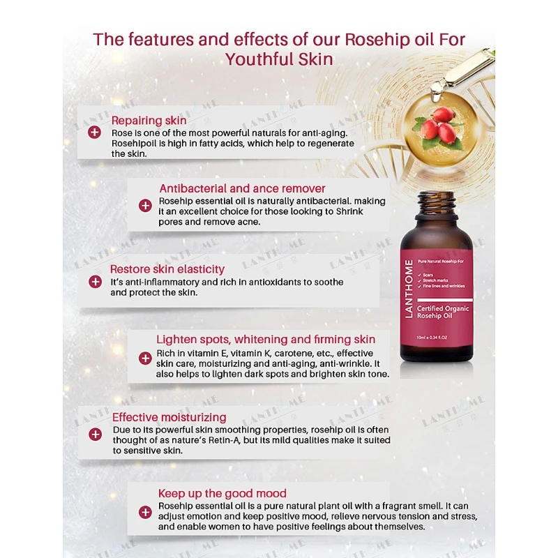 Lanthome восстанавливающее кожу эфирное масло увлажняющая эссенция Масло розового