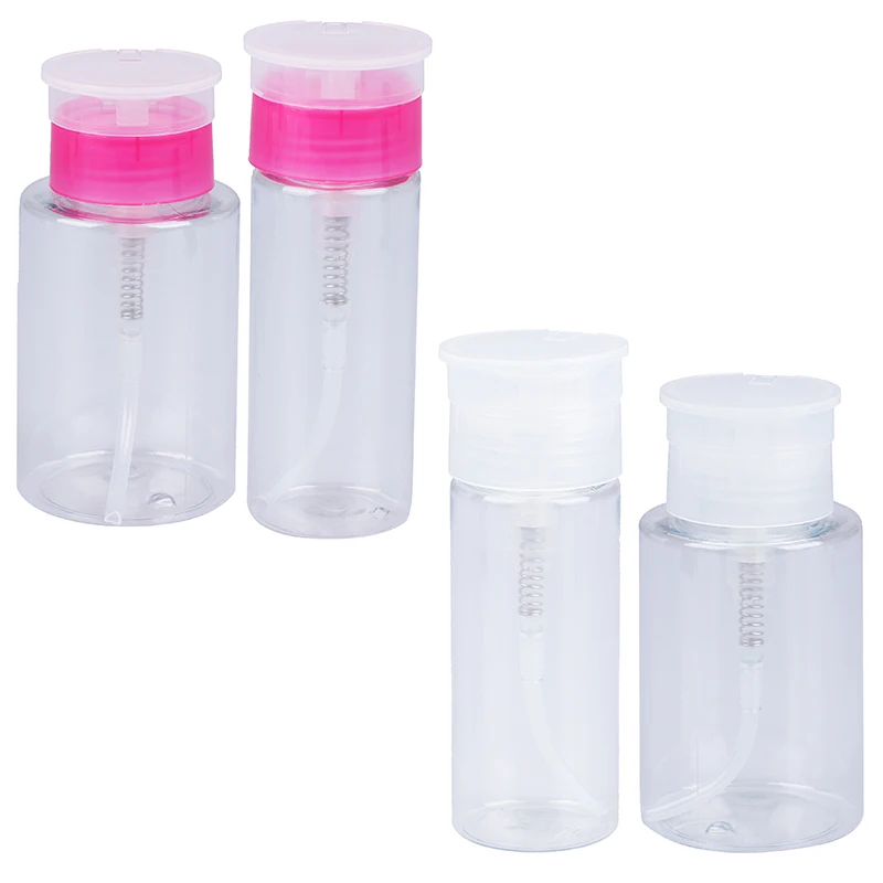 

1PC Empty Plastic Nail Polish Remover Alcohol Liquid Clear Press Pumping Dispenser Bottle Nail Art UV Gel Cleaner 180/100ml