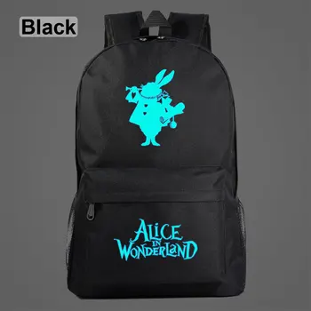 

AL4603 Luminous Cartoon Fairy tale Alice Cute Cat Boy Girl School bag Teenagers Student Schoolbags Women Packsack Men Backpack