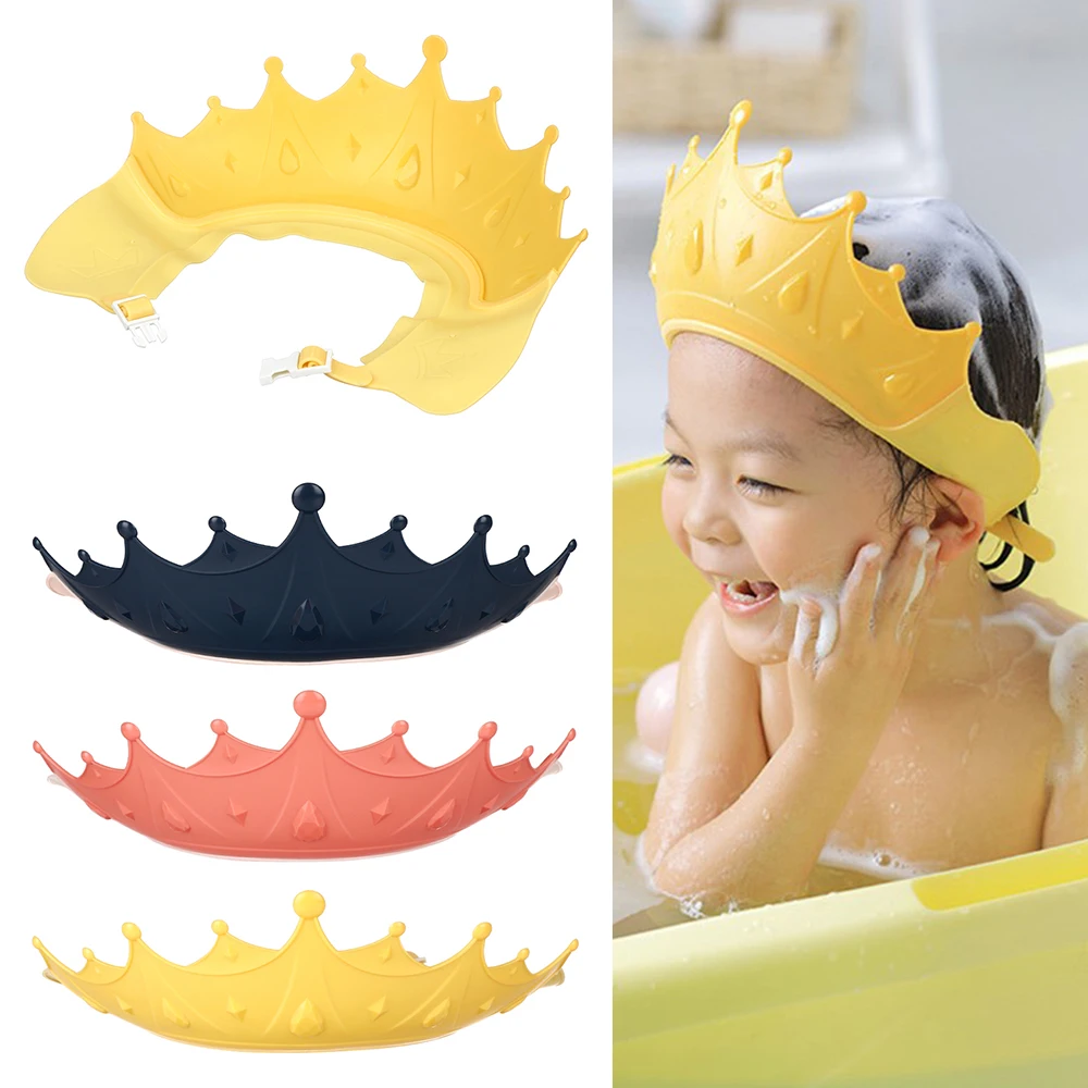 Baby Shower Cap Crown Adjustable Hair Wash Hat for Newborn Ear Protection Safe Children Kids Shampoo Shield Bath Head Cover