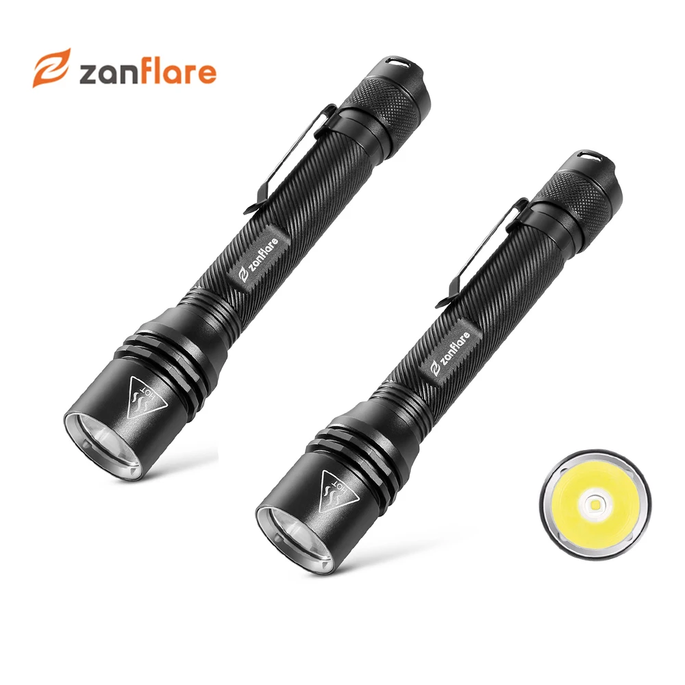 

2* LED Flashlight, Zanflare F2 Cree XP-G2 Led Torch, IP68 Water-Resistant Powerful Tactical Flashlight,6000-6500K/4500-5000K
