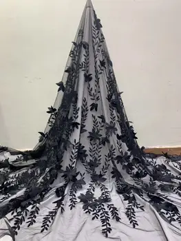 

African Lace Fabric 2019 High Quality Lace 3d Flower Lace Fabric Embroidery lace trim 5yards For African Bridal dress