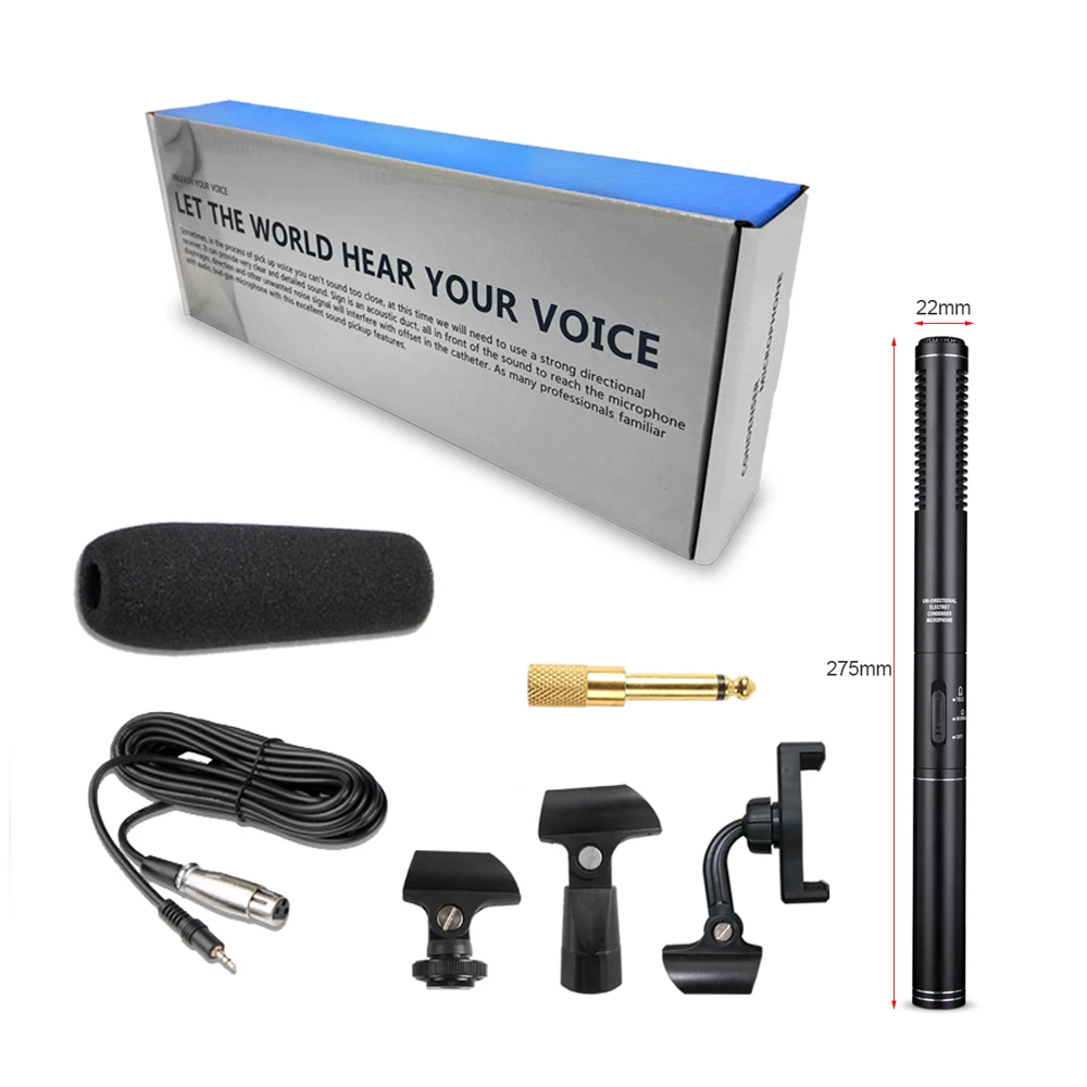 GAM-CF05 Best selling Unidirectional System handheld Interview shotgun Microphone with Sponge Cover 