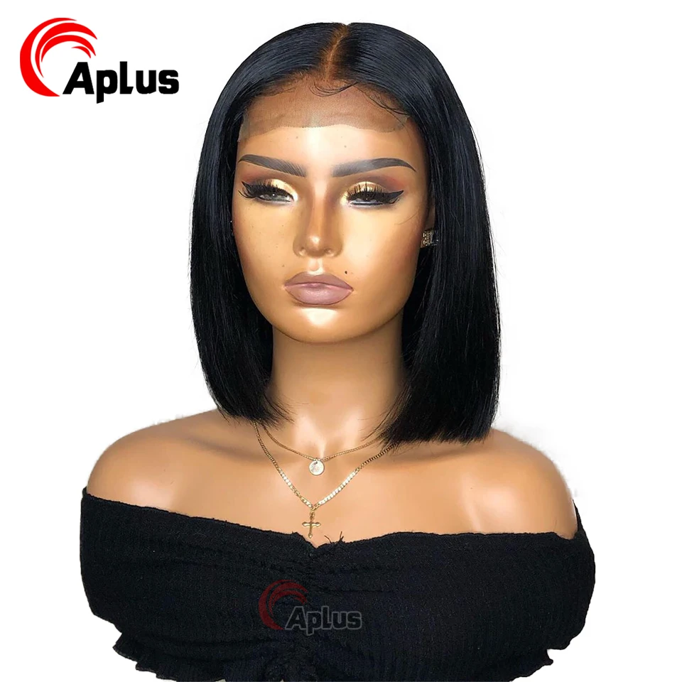  13x4 Lace Frontal Wig Pre Plucked With Baby Hair Straight Lace Front Human Hair Wigs For Women Remy