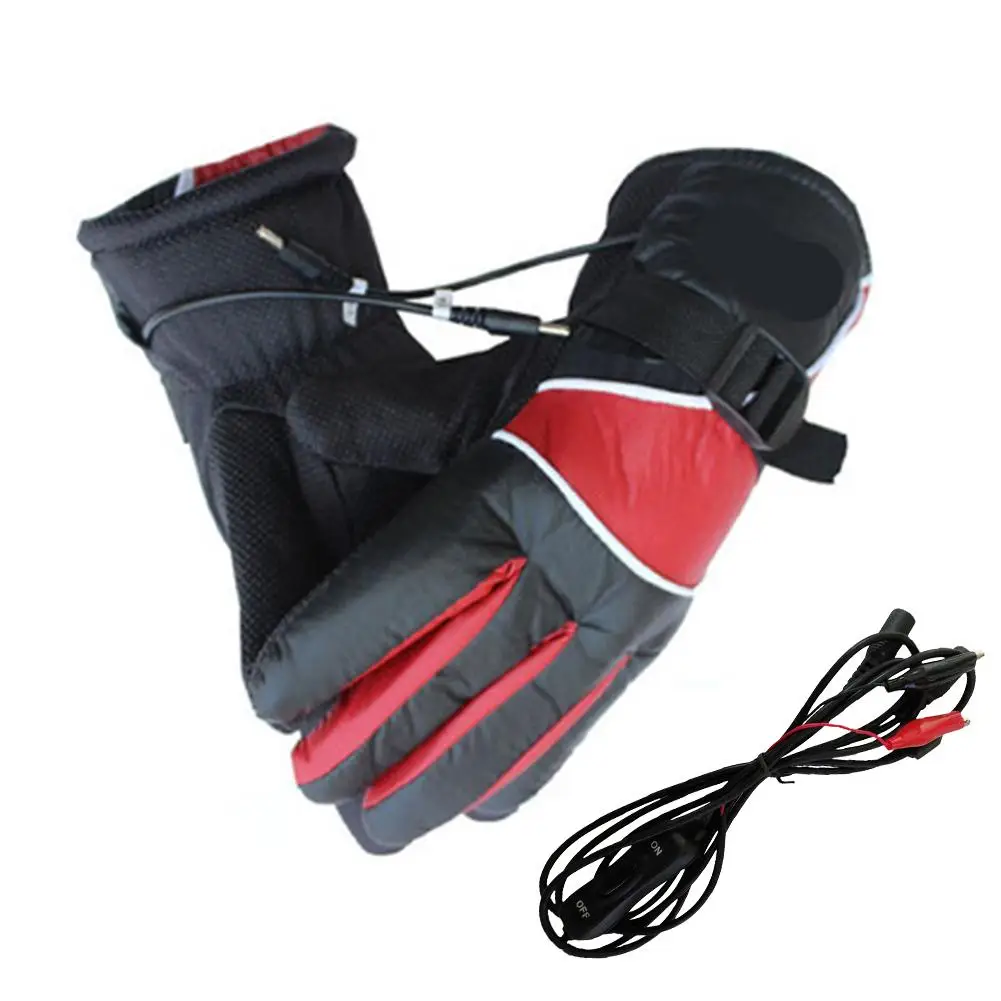 1 Pair New Winter USB Hand Warmer Electric Thermal Gloves Waterproof Heated Gloves Battery Powered For Motorcycle Ski Gloves