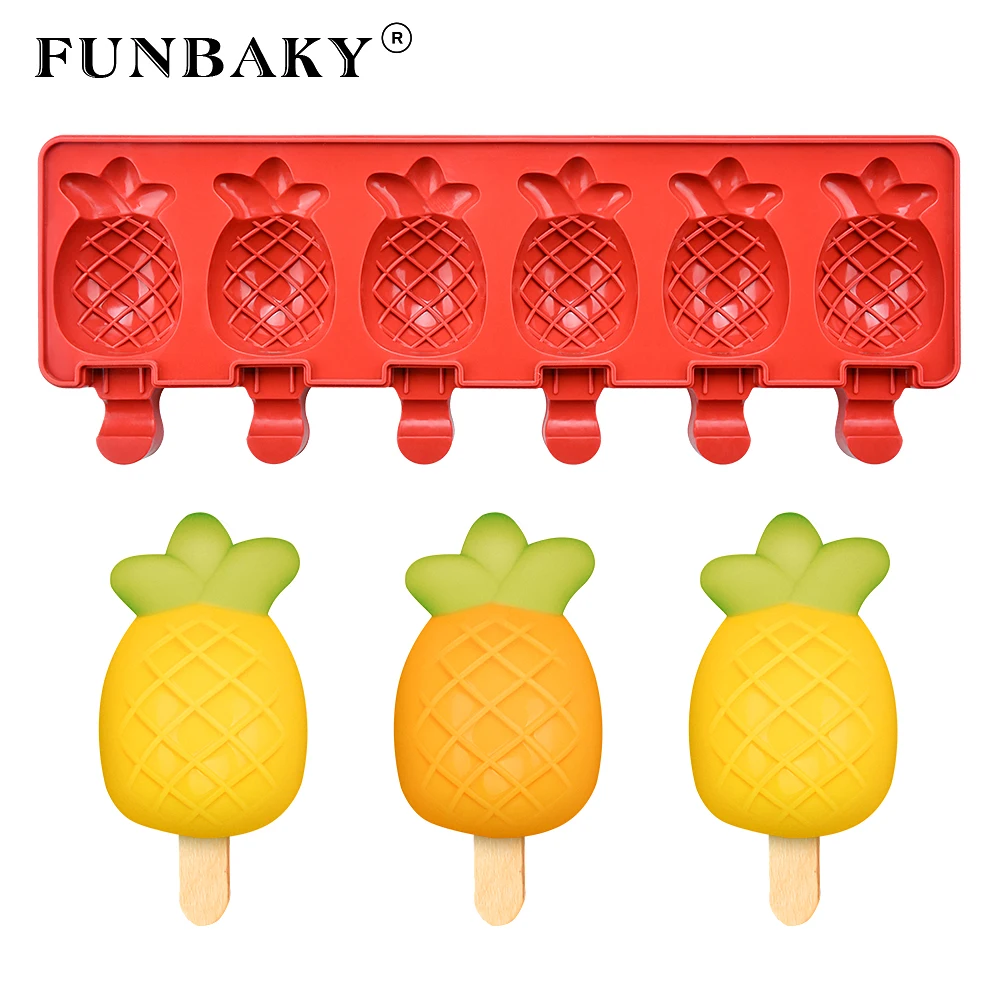 FUNBAKY новинка 6 ячеек красочная форма для фруктов мороженого льда креативная