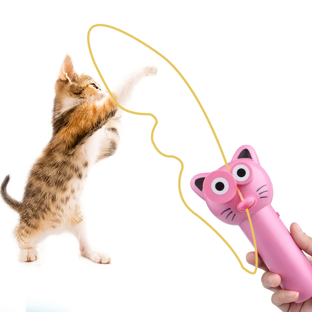 String Launcher Toy for Cats Kittens Zip String Rope Launcher Shooter Interact Cat Toys Supplies Pet Products for Dropshippping