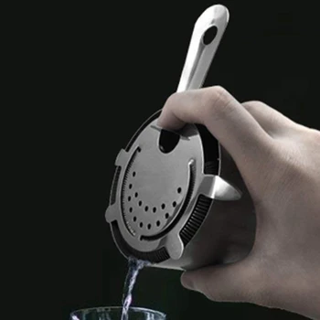 

Stainless Steel Bar Strainer Professional Strainer with Wire Spring Cross Ice Filter 1PC Bartending Filter Cocktail Strainer