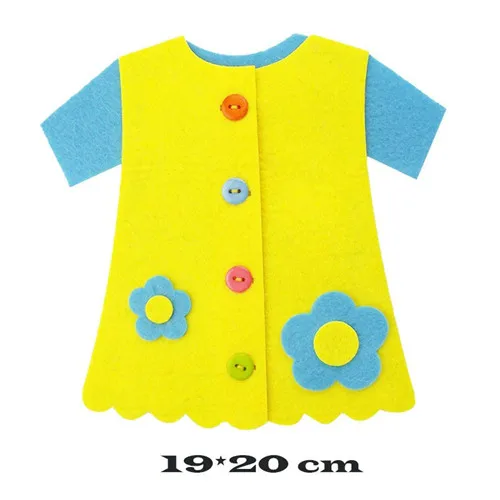 coat yellow 1 Набор из фетра, ручная работа, лягушка, жук, сделай сам, ремесла для детей, руководство, Ранние обучающие игрушки, для родителей и детей, интерактивный войлок, эльф, Рождественский войлок - Цвет: coat yellow