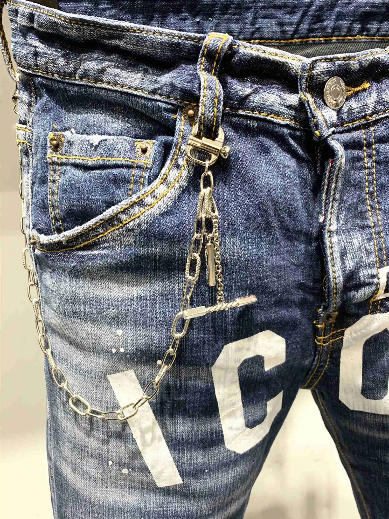 Новые мужские прямые джинсы модные классические рваные Swag мужские джинсовые брюки мужские джинсы