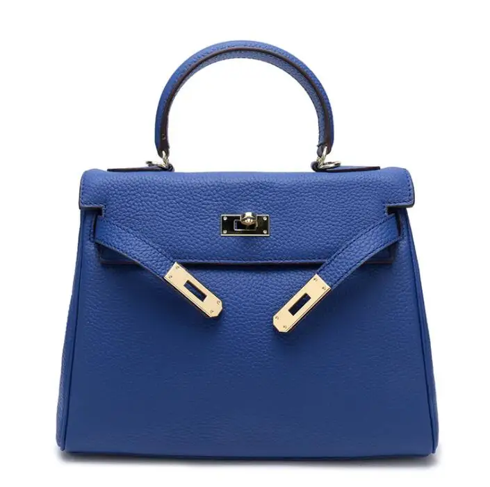 Дизайнерские женские сумки через плечо, модные ручные сумки, большие дизайнерские сумки из натуральной кожи для женщин, роскошные сумки, женские сумки - Цвет: Dian blue