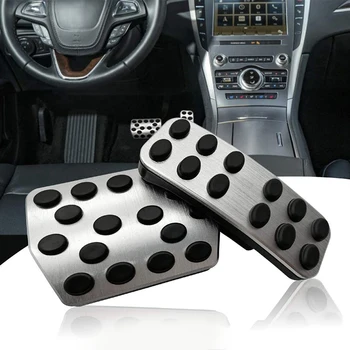 

2PCS Auto Aluminum Alloy Footrest Pedals Cover for Ford Fusion Edge Lincoln MKZ MKX Anti-Slip Accelerator Brake Foot Pedal
