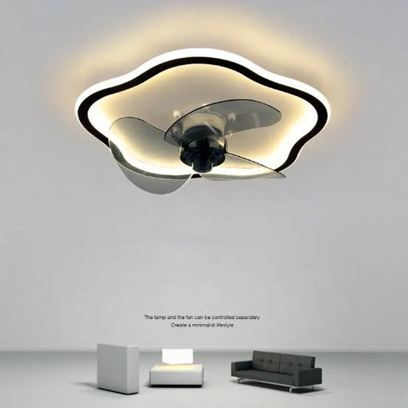 Nordic Fashion Invisible Smart Led Ceiling Fan Light Modern Bedroom Loft Bar Decoration Indoor Ceiling Ligts With RC Dimmable