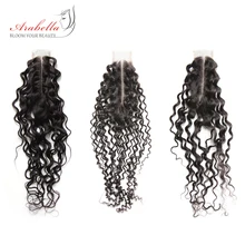 2x6 Ким К закрытие средняя часть бразильское кружево Закрытие с детскими волосами предварительно выщипанные отбеленные узлы Remy натуральный цвет волос Arabella