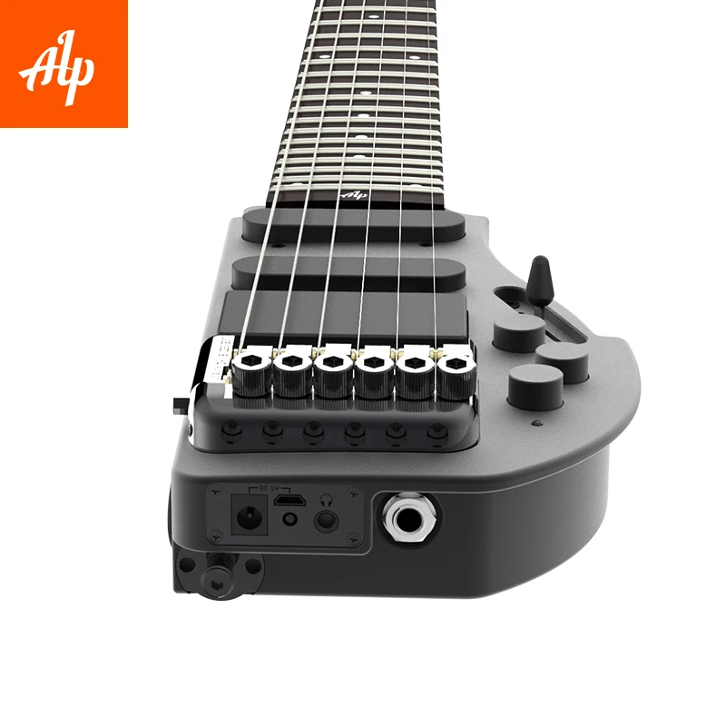 In Stock AD 80 ALP Headless Travel Electric Guitar With Built In Headphone Amp Full Scale Portable Guitar