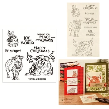 

New 2020 Metal Cutting Dies and Scrapbooking For Paper Making Christmas Sheep Embossing Frame Card Clear Stamps Stampin Up Set