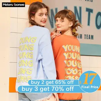 

Metersbonwe 2020 New Autumn Sweatshirt Women letter printing Casual O-Neck Pullover sweatshirt women Leisure Pop Tops 633358