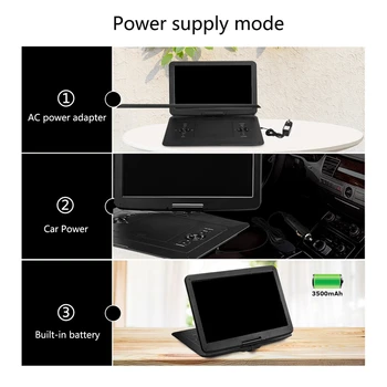 

15.6 Inch DVD Player HD TV Portable DVD Player Game Players TV Resolution 16:9 LCD Sn for EVD CD Players-US Plug