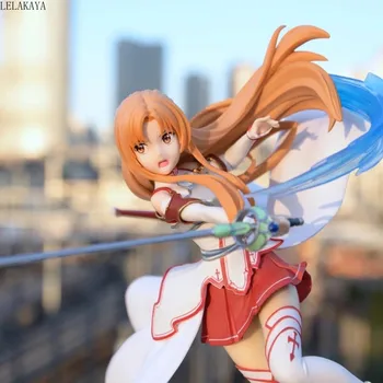 

23cm Anime Sword Art Online Yuuki Asuna Kirito Knights of the Blood Ver. PVC Action Figure Collection Model Toys Gift Brinquedos