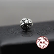 S925 стерлингового серебра мужские серьги личности стиль ретро, Панк Крест, оформленный цветами формы отправить подарок на любовь