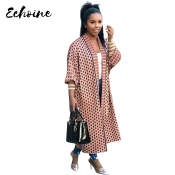 

Autumn Winter Cloak Poncho Cardigan Plaid Leopard Print Full sleeve Women Long Coat Outerwear Trench Vintage Cardigan Overcoat