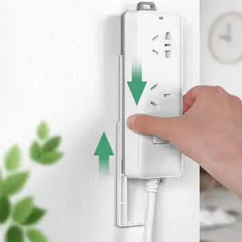 

3pairs/6Pcs Wall-mounted Cable Patch Panel Storage Holders Traceless Punch Free Patch Board Hanging Socket Organizer Container