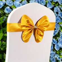 Горячие ленты для свадебных стульев Noeud De Chaise Mariage Бант бабочка декор для вечерние банкетов и отелей