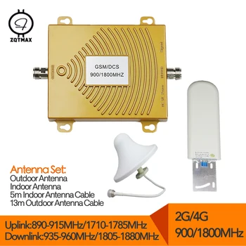 

ZQTMAX 900 1800 GSM DCS Mobile Phone Cellular Signal Booster 65dB 2G 4G Cellphone Repetidor Antenna LTE Repeater full set