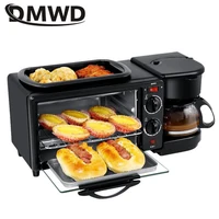 DMWD Household 3 In 1 Breakfast Machine 220V Bread Toaster 9L Electric Oven Coffee Maker Pizza Egg Tart Oven Frying Pan Tea Pot 1