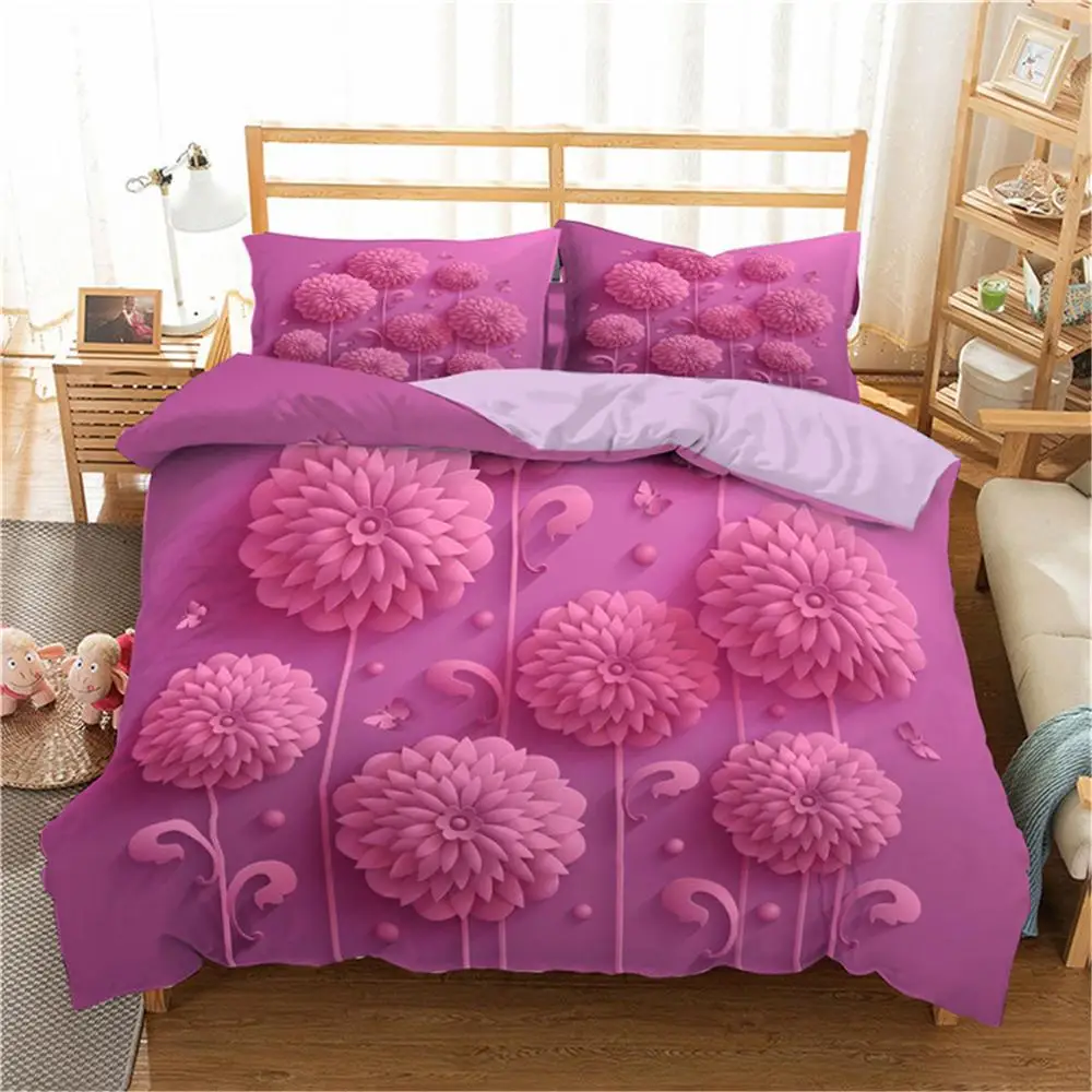 ZEIMON цветы набор постельного белья 3D с принтом(розы); пододеяльник постельное белье мягкая кровать наборы для ухода за кожей 2/3 шт. Покрывало наволочки двойной queen King Размеры - Цвет: SXJ0593-3