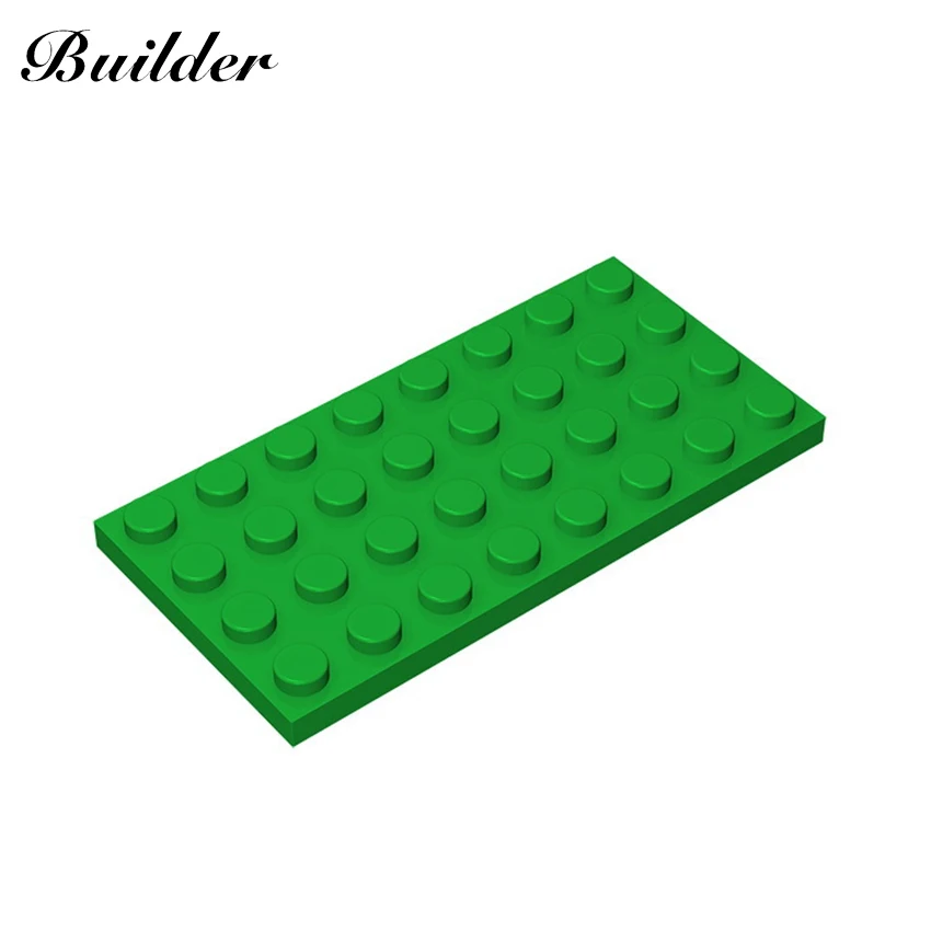 리틀 빌더 3035 MOC 얇은 피규어 벽돌 4x8 도트 10pcs 빌딩 블록 DIY 크리 에이 티브 조립 입자 완구 어린이를위한