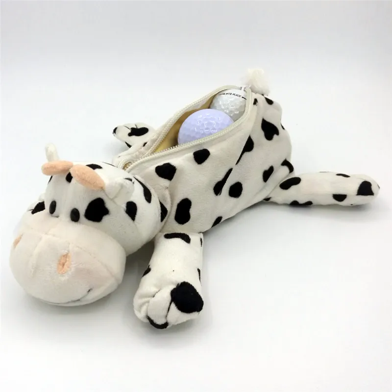 cow Многофункциональные маленькие сумки для гольфа, футболки для гольфа, маркеры для ключей, забавные мультяшные животные, на молнии, сумки для гольфа, можно упаковать 5-7 шаров - Цвет: cow