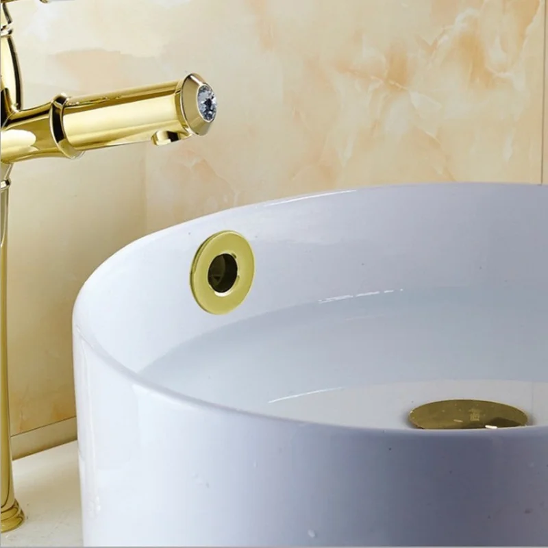 Bathroom Sink Overflow Cover Brass Bathroom Basin Faucet Sink Overflow Cover Black Silver Gold Vintage Bronze Six-foot Ring Insert Replacement