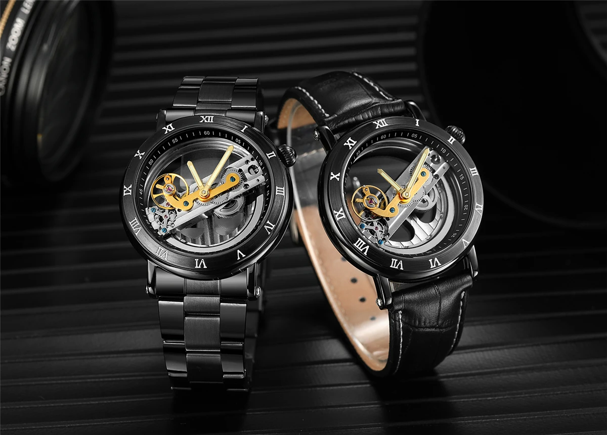 FORSINING men's mechanical watch men Luxury Skeleton Automatic Watch Self-Wind clock sport wrist watch Business Wristwatch