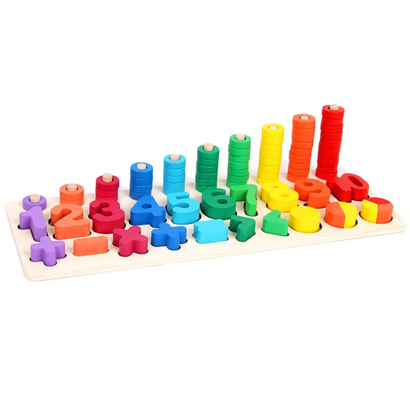 

Three-in-One Numbers Board JX10 Children Early Education ENLIGHTEN 3-6-Year-Old Kindergarten Counting Shape Building Blocks Jigs