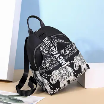 

Woman Pringting Pattern Decoration Sweet Style Oxford Fabric Bag Simple Casual Tarvel Backpack