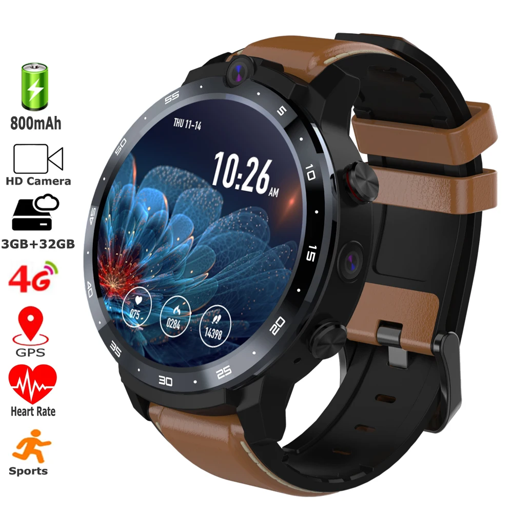 US $238.98 4G Smart Watch 32GB ROM MT6739 Quadcore 900mAh Battery 900mAh Power Bank As Gift 5MP 8MP Dual Cameras GPS Men Sports Smartwatch
