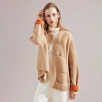 

Knit Sweater Women Wool Coloured Camel Flannel Coat 2019 New Fall and Winter Fashion Loose Short Top Cardigans Casual Full
