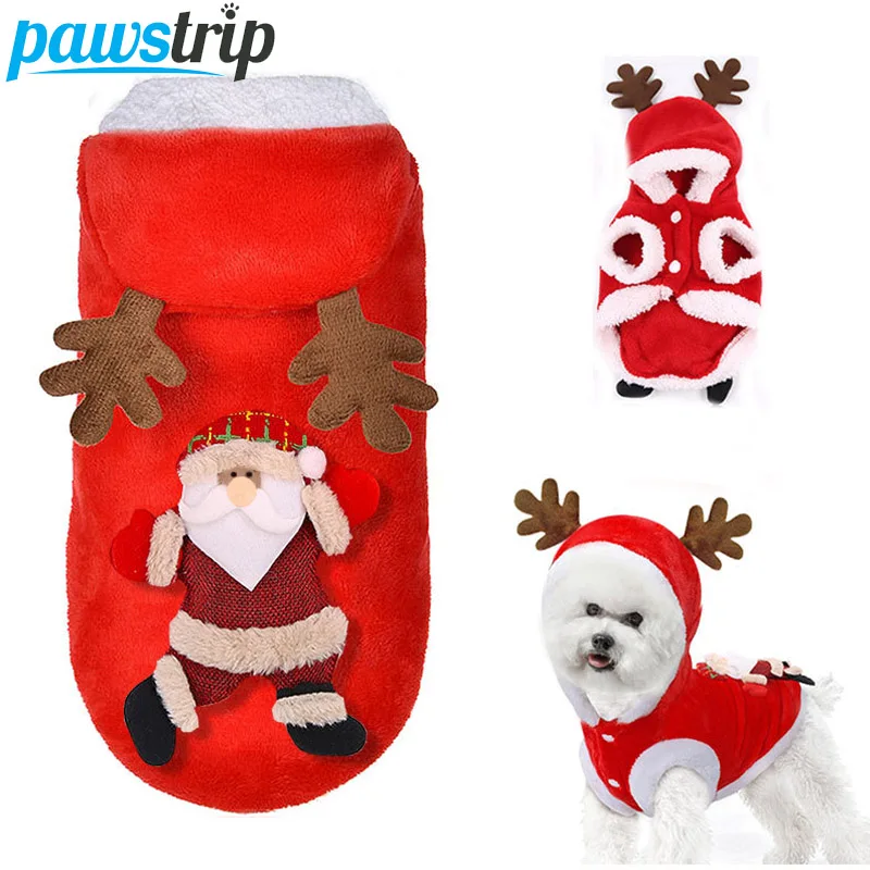 

Christmas Dog Clothes Fleece Dog Coat Santa Dog Costume Pug Chihuahua Pet Cat Clothing Winter Dog Jacket Clothing For Dog Cat