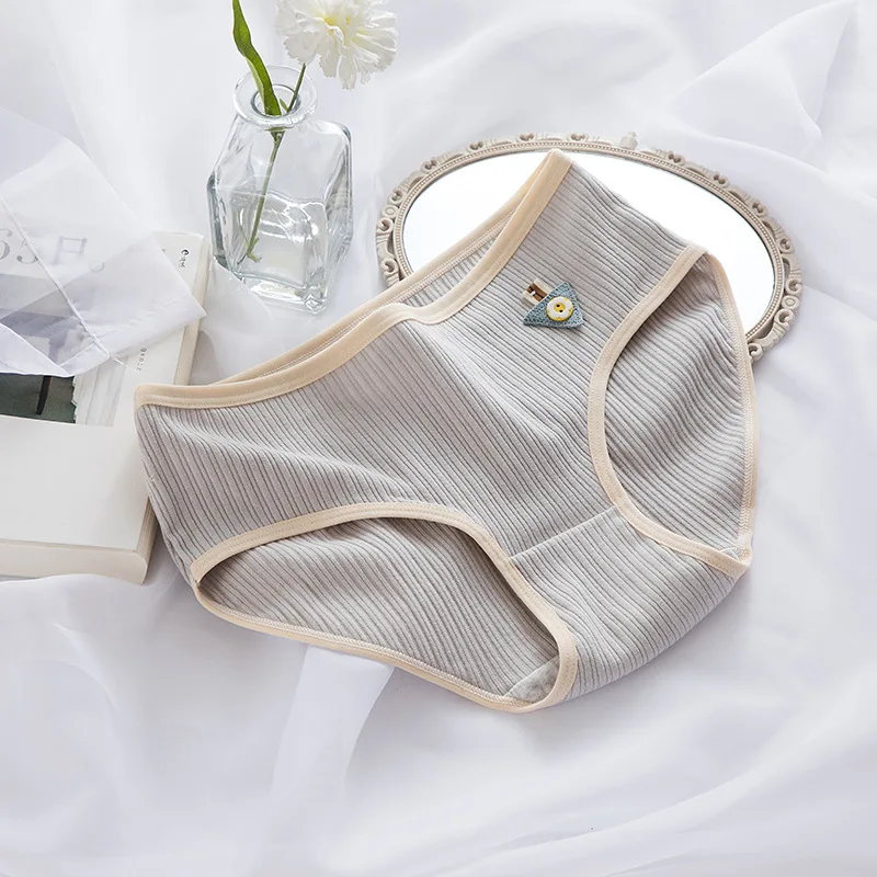 New 6pcs Teenage Briefs Striped Underpants Young Girl Underwear Comfortable Cotton Panties Kids Clothing11