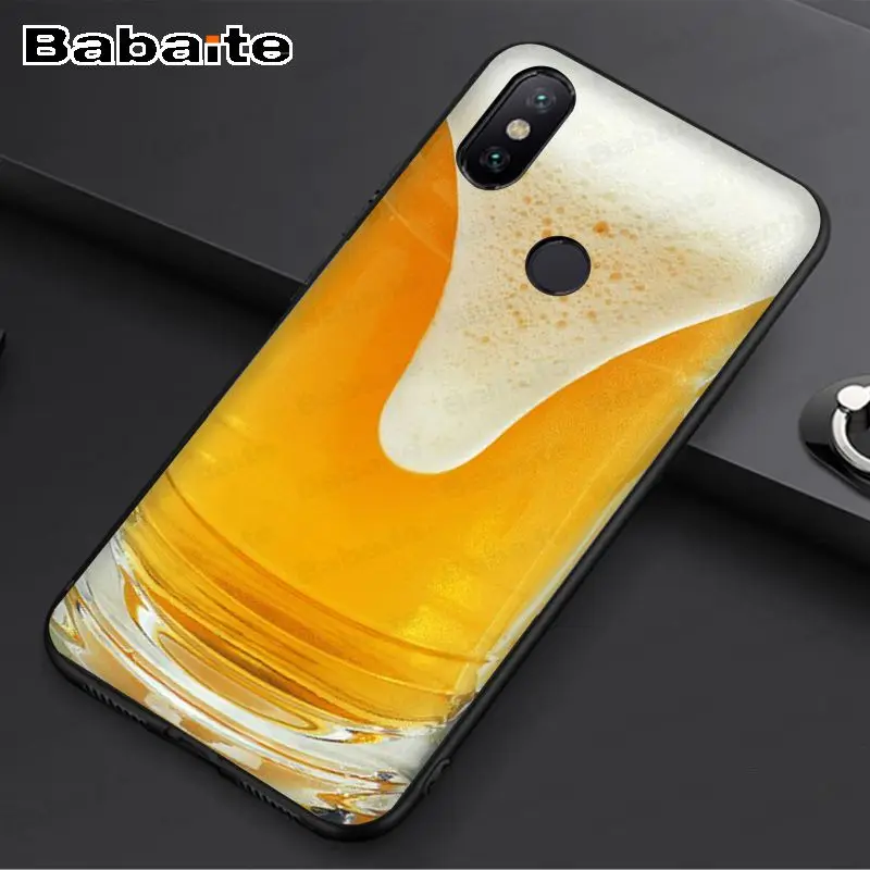 beer foam Black TPU Soft Phone Case Cover For redmi 7 5plus 5A 6pro 4X note5A note6pro note7 funda - Цвет: A3